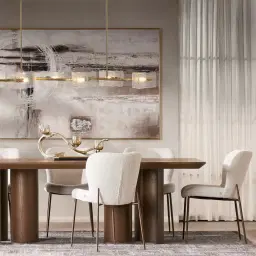Ricci Brushed Gold Glass Chandelier