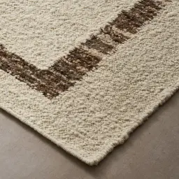 Genesis Ivory Brown Floor Rug - Large 250cm x 350cm