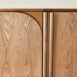 Portobello Light Brown Ash Veneer Sideboard - Pandora Brown Sintered Stone Top