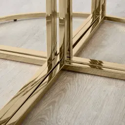 Raquelle ll Coffee Table - Polished Champagne Gold
