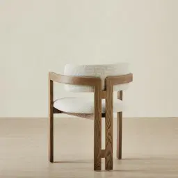 Desmond Dove Grey Fabric Dining Chair - Medium Brown Ash Legs