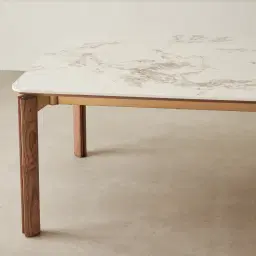 Portobello Pandora Brown Sintered Stone Top Dining Table - Toffee Brown Ash Legs 200x100cm