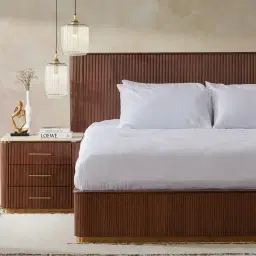 San Pierre Ebony Brown Ash Veneer King Bed