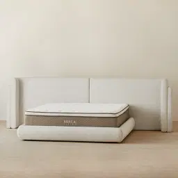 Clementine Dove Grey Woven Fabric King Bed