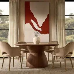 Xavier Walnut Brown Wooden Round Dining Table