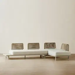 Luciana Matte Beige Latte 4-Seater Outdoor Sofa