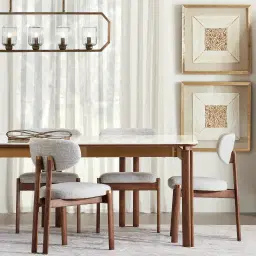 Portobello Pandora Brown Sintered Stone Top Dining Table - Light Brown Ash Legs 200x100cm