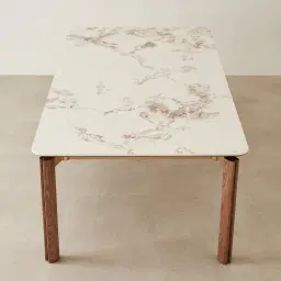 Portobello Pandora Brown Sintered Stone Top Dining Table - Toffee Brown Ash Legs 160x90cm