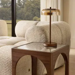 Costanza Mocha Walnut Brown Wooden Side Table