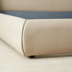 Martina Soft Beige Vegan Leather Queen Bed