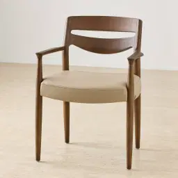 Gloria Sand Beige Vegan Leather Dining Chair - Smoky Ash Legs