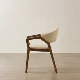 Athens Sand Beige Vegan Leather Dining Chair - Smoky Ash Legs