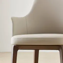 Ballina Glacier Grey Vegan Leather Dining Chair - Smoky Ash Legs