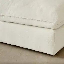 Macie Chiffon White Fabric Modular Sofa - Left Arm