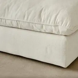 Macie Chiffon White Fabric Modular Sofa - Ottoman