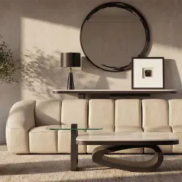 Valeni Oyster Grey Leather Modular Sofa - 1.5 Right Arm