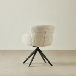 Melville Dusty Beige Fabric Swivel Dining Chair