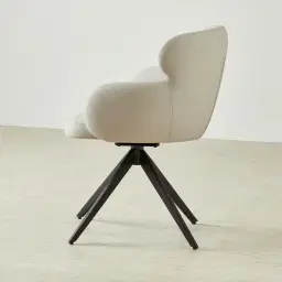 Melville Glacier Grey Vegan Leather Swivel Dining Chair