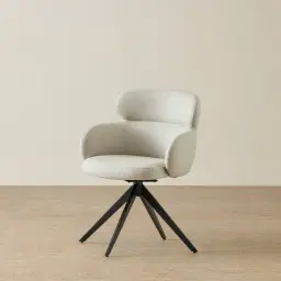 Melville Glacier Grey Vegan Leather Swivel Dining Chair