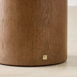 Trento Round Amber Brown Ash Veneer Medium Plinth