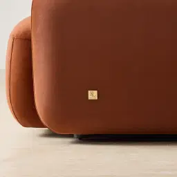 Capri Copper Brown Velveteen Modular 1 Seater Right Arm