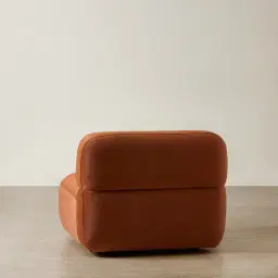 Capri Copper Brown Velveteen Modular 1 Seater Armless