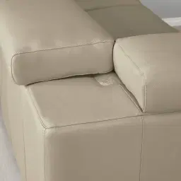 Alessia Milk Coffee Leather Dual Electric Recliner Lounge - Left