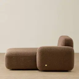 Capri Earth Brown Woven Fabric Modular Right Chaise