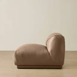 Crosby Mushroom Beige Leather Armless Module