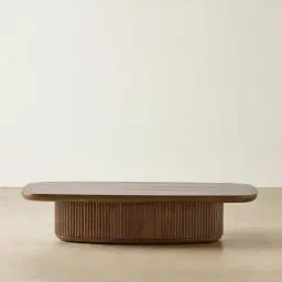 Terra Linea Amber Brown Ash Veneer Rectangular Coffee Table