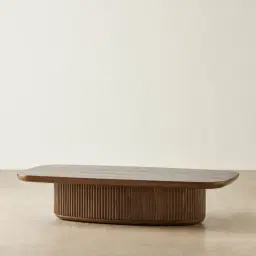 Terra Linea Amber Brown Ash Veneer Rectangular Coffee Table