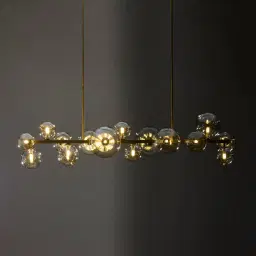 Bubbles Transparent Chandelier - Brushed Brass
