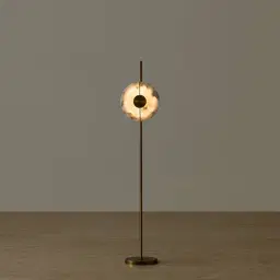 Irene Circle Alabaster Floor Lamp 30x150cm