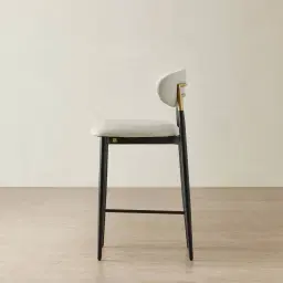 Amali Glacier Grey Vegan Leather Counter Stool