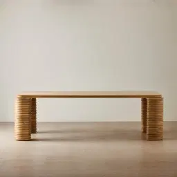 Ophelia II Light Brown Ash Veneer Curved Dining Table