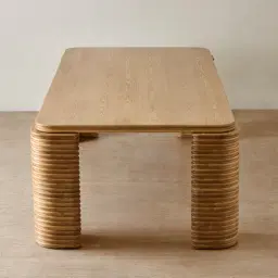 Ophelia II Light Brown Ash Veneer Curved Dining Table