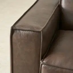 Lainey Chocolate Brown 2 Pieces Modular Leather Sofa
