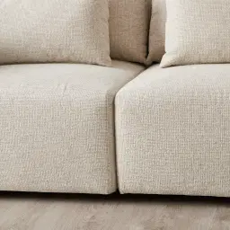 Riviera III Isabelline White 2 Pieces Modular Fabric Sofa