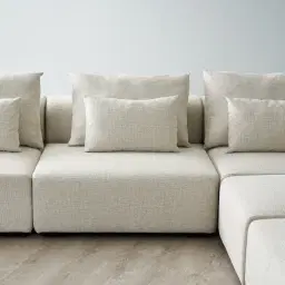 Riviera III Isabelline White Fabric Modular Sofa