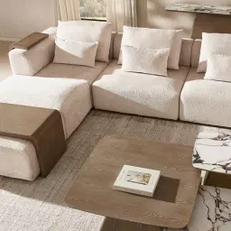 Riviera III Isabelline White Fabric Modular Sofa