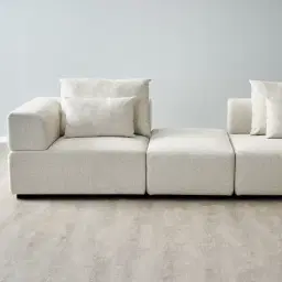 Riviera III Isabelline White Fabric Modular Sofa