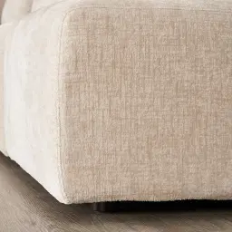 Riviera III Powder White Chenille 4 Pieces Modular Fabric Sofa