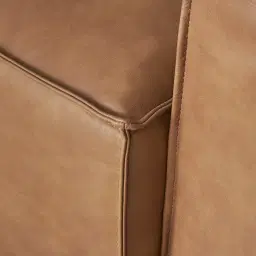 Lainey Medium Tan Modular Leather Sofa with Ottoman