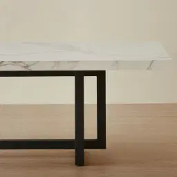 Grayson Black Rectangular Dining Table with Statuario White Sintered Stone Top - 240x105cm