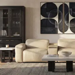 Grayson Matte Black Side Table with Statuario White Sintered Stone Top