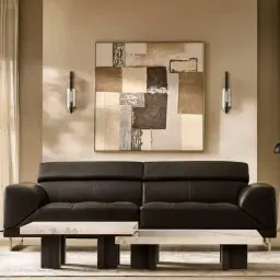 Grayson Matte Black 26cm Low Coffee Table with Statuario White Sintered Stone Top