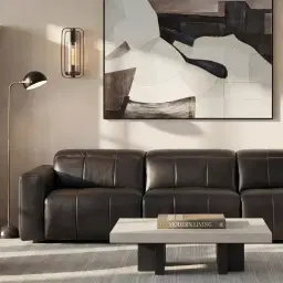 Grayson Matte Black 26cm Low Coffee Table with Statuario White Sintered Stone Top