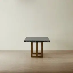 Grayson Brushed Bronze Rectangular Dining Table with Glossy Emerald Green Sintered Stone Top - 240x105cm