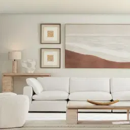 Elora II Arctic White 2 Pieces Modular Fabric Sofa