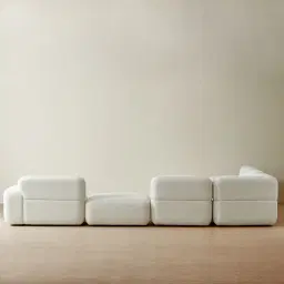 Capri Stone White Modular Corner Sofa - Left Chaise